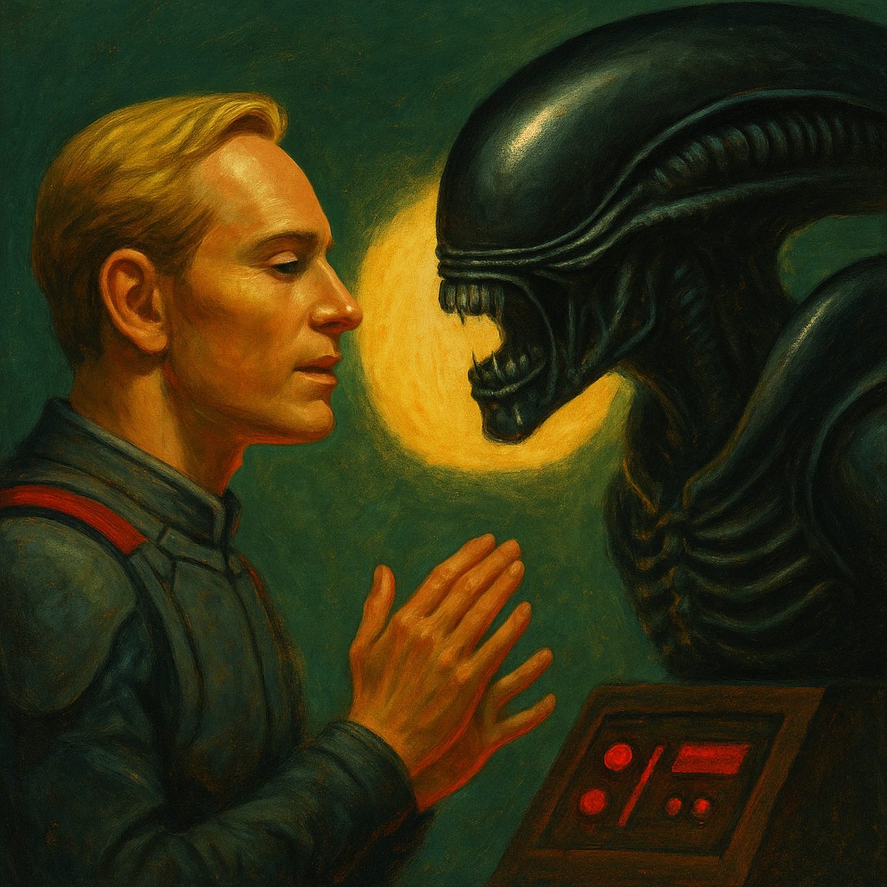 Androide parla con Xenomorfo